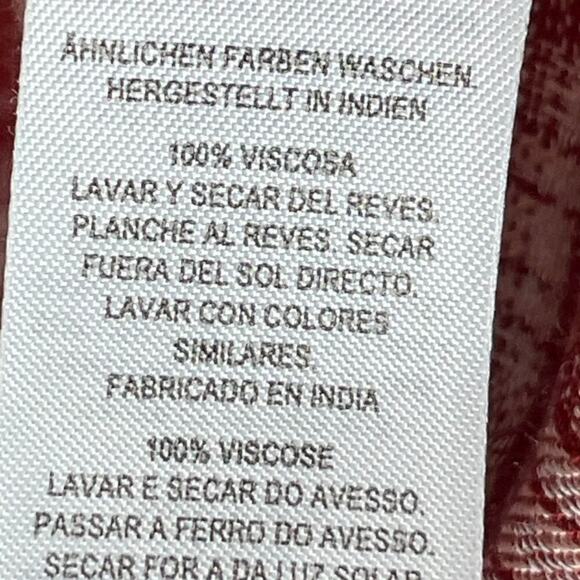 French Connection Over-sized Short Sleeve Plaid Popover Top Size L Red - Picture 5 of 6